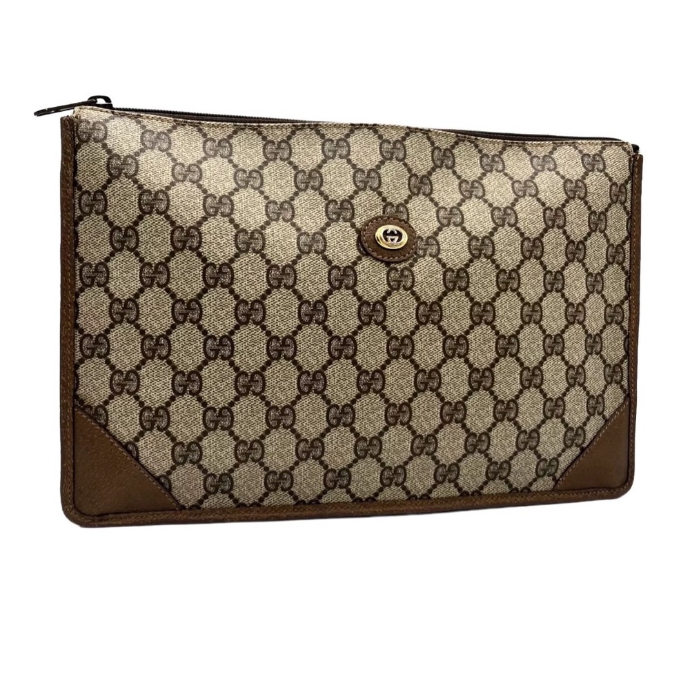 VINTAGE GUCCI Monogram Pvc Leather Clutch 💼
